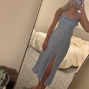 Zara Blue Floral Midi Dress